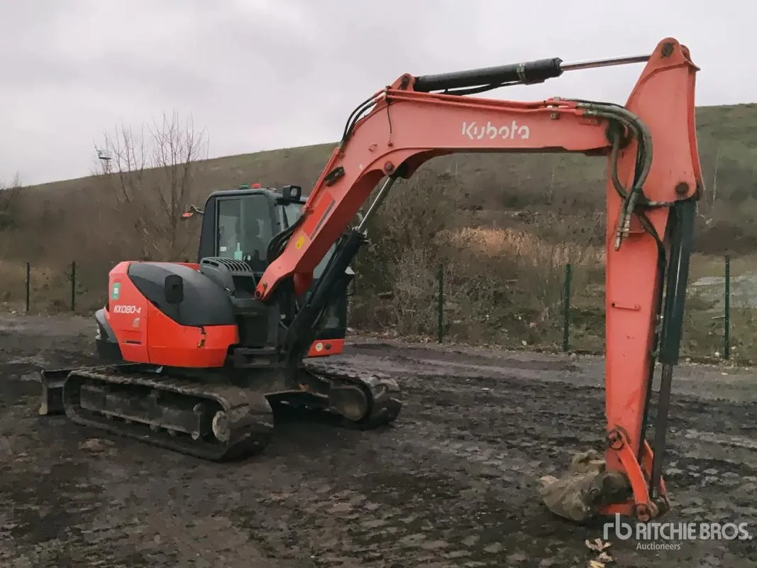 Малый экскаватор KUBOTA KX080-5 б/у0